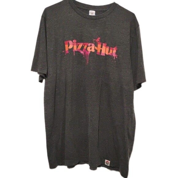 Port and Company Other - Pizza Hut Employee T Shirt Men’s Large Gray Work Uniform Graphic Logo Tee